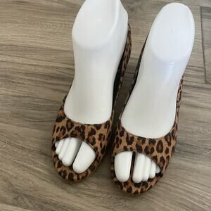 Rampage animal print peep toe shoes size 5
